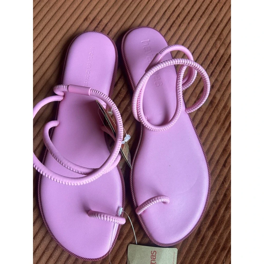 Havaianas You Twist Lilac Purple Ankle Wrap Flat Toe Loop Sandals NEW